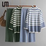 Women Two Piece Set Manufacturer - Liu Ming 2025 Autumn Winter Turtleneck Sweater + Straight Pants