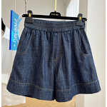 Denim Shorts Manufacturer - 2025 Women High Waist Elastic Wide Leg Loose Vintage Sexy