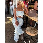 Cargo Jeans Manufacturer - Custom Logo Women High Waist Distressed Multiple Pockets Streetwear