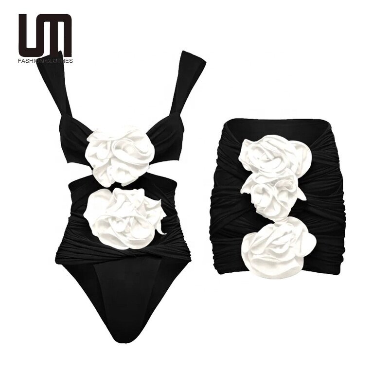 Floral Bikini Set Manufacturer - 2025 Women High Waist Sexy Swimwear with Skirt Beachwear Wholesale