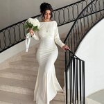 Prom Gown Manufacturer - 2026 Custom Floor-length Full Sleeve Backless Draped