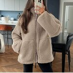 Fleece Jacket Manufacturer - 2026 Women Solid High Neck Faux Lamb Wool Autumn Winter