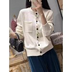 Knit Cardigan Manufacturer - Liu Ming 2025 Women Autumn Winter Casual Loose Round Neck Wool