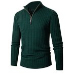 Knit Sweater Manufacturer - Clearance OEM Men Autumn Winter Slim Stand-up Collar Zipper