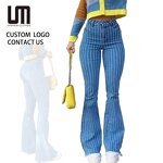 Denim Pants Manufacturer - 2025 Women Vintage High Waist Striped Skinny Stretch OEM ODM