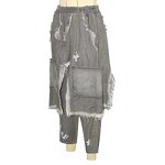 Denim Pant Manufacturer - Custom Logo Women Harem Ripped Hip Hop Punk Elastic Waist Washed