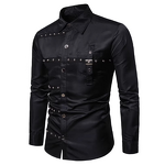 Vintage Shirts Manufacturer - Clearance Men Long Sleeve Party Casual Formal Streetwear
