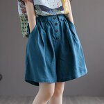 Summer Shorts Manufacturer - 2025 Women Korean High Waist Oversized Baggy Button Casual
