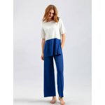Women Two Piece Set Manufacturer - Cheap Wholesale Spring Oversized T Shirt + Wide Leg Pants