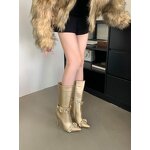 High Heel Shoes Manufacturer - Liu Ming 2025 Women Autumn Winter Leather Zipper Knee