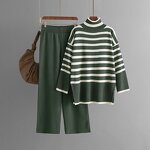Women Two Piece Set Manufacturer - Liu Ming 2025 Autumn Winter Turtleneck Sweater + Straight Pants