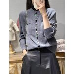 Knit Cardigan Manufacturer - Liu Ming 2025 Women Autumn Winter Casual Loose Round Neck Wool