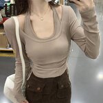 Long Sleeve T-Shirt Manufacturer - 2026 Korean Neck Hanging Design Spring Autumn