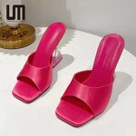 High Heels Sandals Manufacturer - Liu Ming 2025 Women Summer Transparent PU Leather Pumps