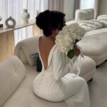 Prom Gown Manufacturer - 2026 Custom Floor-length Full Sleeve Backless Draped