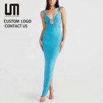 Maxi Dress Manufacturer - 2026 Deep V-Neck Backless Ruched Sleeveless Summer Party