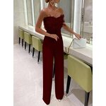 Bodysuit Jumpsuit Manufacturer - 2025 Women Sexy Feather Sleeveless Elegant Clubwear Wholesale