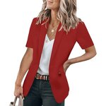 Women Blazer Manufacturer - 2025 Summer Short Sleeve Solid Single-Breasted Suit Jacket