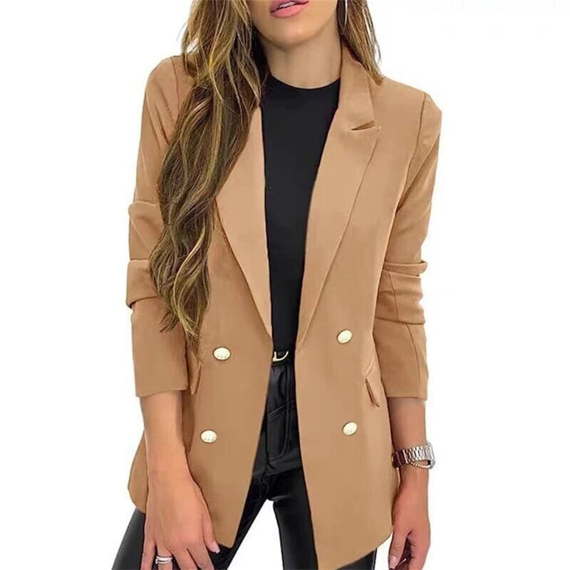 Women Woven Blazer Manufacturer - New Arrival Solid-Color Elegant Formal Office Fashion Design