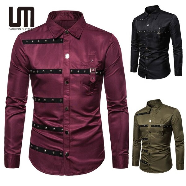 Vintage Shirts Manufacturer - Clearance Men Long Sleeve Party Casual Formal Streetwear