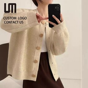 Cardigans Manufacturer - 2026 Women O-neck Autumn Winter Loose Knitted Single Breasted
