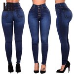 Skinny Jeans Manufacturer - 2026 High Waist Elastic Vintage Button for Casual Wear