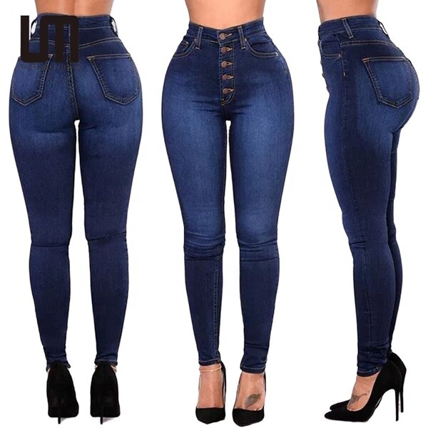 Skinny Jeans Manufacturer - 2026 High Waist Elastic Vintage Button for Casual Wear