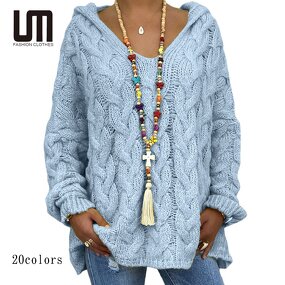 Thick Sweaters Manufacturer - Liu Ming Cheap Wholesale Women Autumn Winter V Neck Loose Plus Size