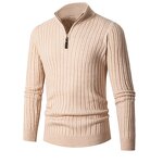 Knit Sweater Manufacturer - Clearance OEM Men Autumn Winter Slim Stand-up Collar Zipper