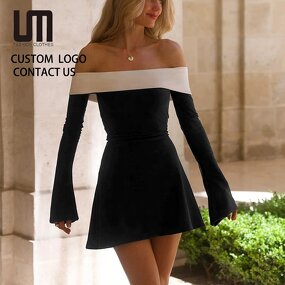 Mini Dress Manufacturer - 2026 Off Shoulder Long Sleeve Slim Prom Birthday Party