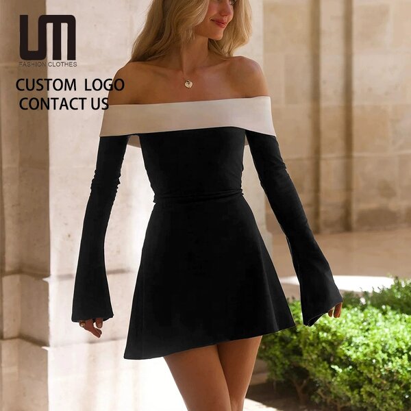 Mini Dress Manufacturer - 2026 Off Shoulder Long Sleeve Slim Prom Birthday Party