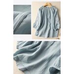 Retro V-Neck Shirt Manufacturer - Women Lightweight Breathable Summer Casual Office Daily