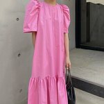 Summer Dress Manufacturer - Women New Fashion Korean Ruffled Puff Sleeve Casual Chic