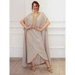 Abaya Dress Manufacturer - Middle Eastern Women Autumn Winter V-Neck Full Sleeves Loose Modest