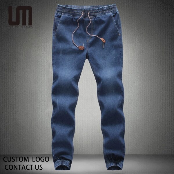 Denim Jeans Manufacturer - Custom Logo Slim Fit Drawstring Ankle-Length Stretch