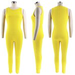 Rib Knitted Jumpsuits Manufacturer - 2025 Women Summer Sleeveless Romper Fitness Casual Solid