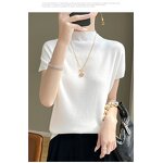 Woolen T-Shirts Manufacturer - Liu Ming Women Casual Eco-Friendly Spring Half Turtle Neck