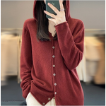 Hoodie Cardigan Manufacturer - Liu Ming 2025 Women Autumn Winter 100% Wool Loose Knitted