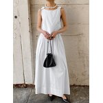 Women Two Piece Set Manufacturer - OEM White Sleeveless Vest Top + High Waist A-Line Skirt