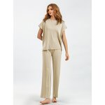 Women Two Piece Set Manufacturer - Liu Ming 2024 Summer Sleeveless Tops + Pleated High Waist Pants