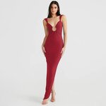 Maxi Dress Manufacturer - 2026 Deep V-Neck Backless Ruched Sleeveless Summer Party
