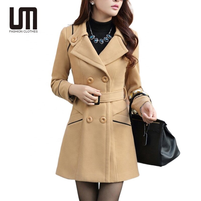 Woolen Coat Manufacturer - Liu Ming 2025 Women Autumn Winter Slim Double Breasted Long
