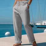 Linen Pants Manufacturer - Cheap Trending Men Summer Beach Loose Straight Breathable
