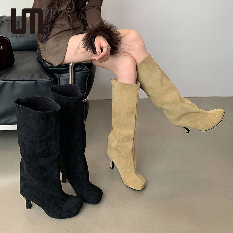 High Heel Shoes Manufacturer - Liu Ming 2025 Women Autumn Winter Long Knee Velvet Ladies