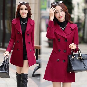 Woolen Trench Coat Manufacturer - Liu Ming 2025 Women Winter Windproof Long Sleeve Cotton