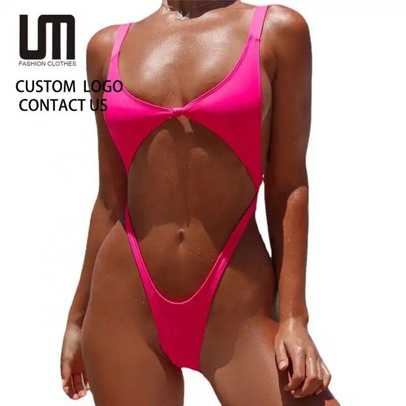 One Piece Swimsuit Manufacturer - Liu Ming Custom Logo Women Sexy Deep V Neck Backless Bikini