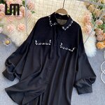 Retro Blouse Manufacturer - Liu Ming 2024 Women Loose Puff Sleeve Front Button Decoration