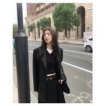 Leather Jacket Manufacturer - Liu Ming 2025 Women Korean Casual Long Sleeve Pu Blazers