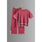 Women Two Piece Set Manufacturer - Liu Ming 2024 Summer O Neck Knitted Top + Wide Leg Pants