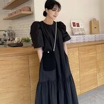 Summer Dress Manufacturer - Women Trendy Korean Ruffled Hem Solid Casual Daily Outing
